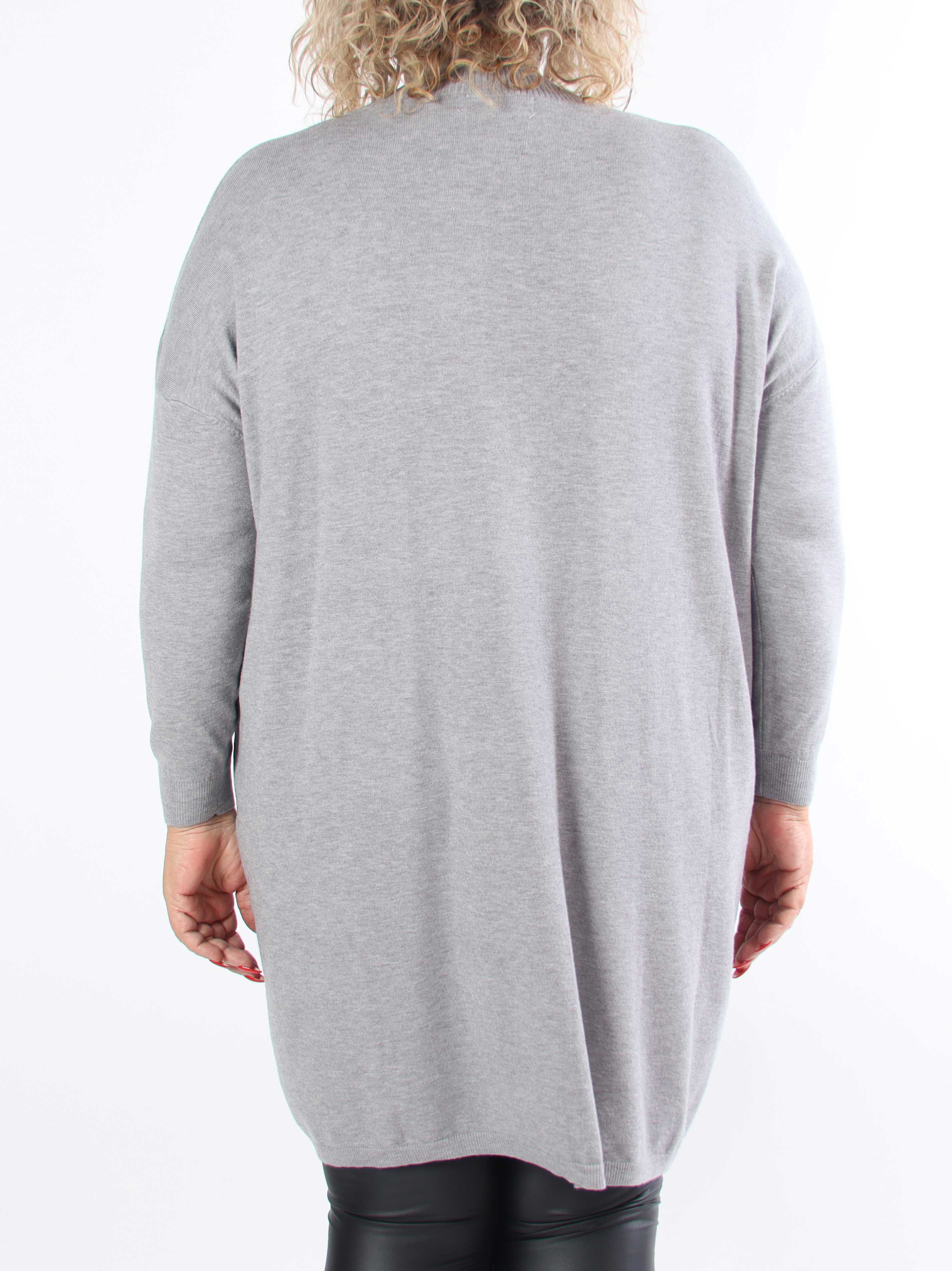 Dima - Mjuk stickad klänning i plus size med fickor